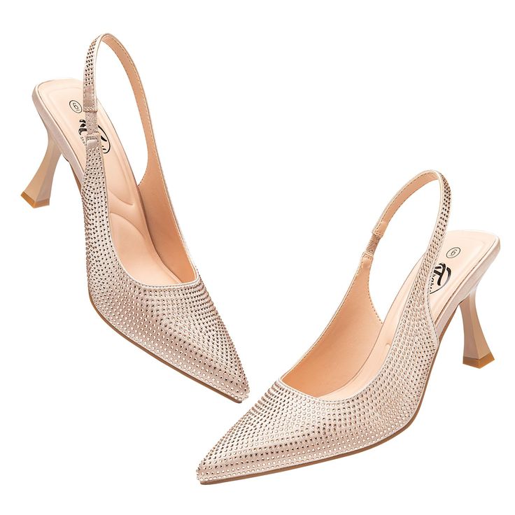 Elevate your style with our Rhinestone Glitter Sling Back Heels. These stunning shoes feature a sparkling rhinestone design and a secure sling back strap for added comfort and support. Perfect for any special occasion or adding a touch of glamour to your everyday look. Available now. Product details Sole material: Rubber Outer material: Glitter Closure type: Pull On Glamorous High Heel Slingback Pumps For Prom, Glamorous Ankle Strap Slingback Pumps For Prom, Party Slingback Pumps With Rhinestones, Elegant Rhinestone Slingback Pumps For Party, Party High Heel Slingback Pumps With Rhinestones, Prom Slingback Pumps With Rhinestones And Ankle Strap, Rhinestone Slingback Pumps For Prom, Slingback Heels With Rhinestones For Party, Glamorous Party Slingback Pumps With Rhinestones