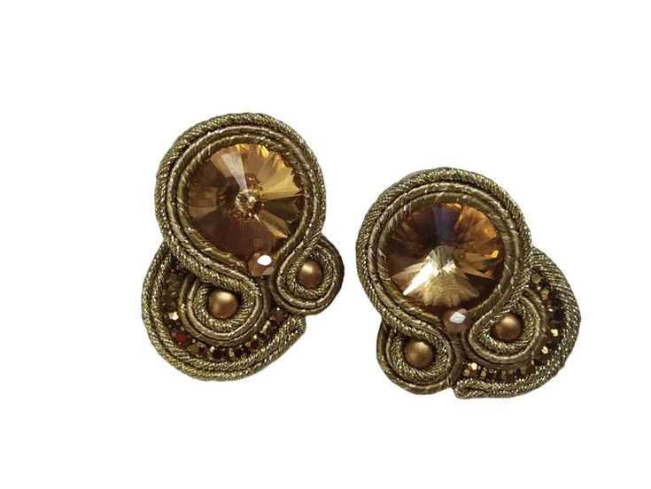 Gold Soutache Stud Earrings Golden Earrings With Crystals - Etsy Spain

#goldearrings #goldstuds #embroidery #soutacheearrings #promearrings #dressyearrings Elegant Beaded Clip-on Earrings As Gift, Elegant Handmade Gold Crystal Earrings, Elegant Handmade Crystal Earrings For Celebration, Elegant Handmade Crystal Earrings For Festive Occasions, Handmade Gold Crystal Anniversary Earrings, Handmade Elegant Crystal Earrings For Festive Occasions, Elegant Brown Festive Jewelry, Gold Embellished Jewelry For Formal Occasions, Festive Handmade Gold Crystal Earrings