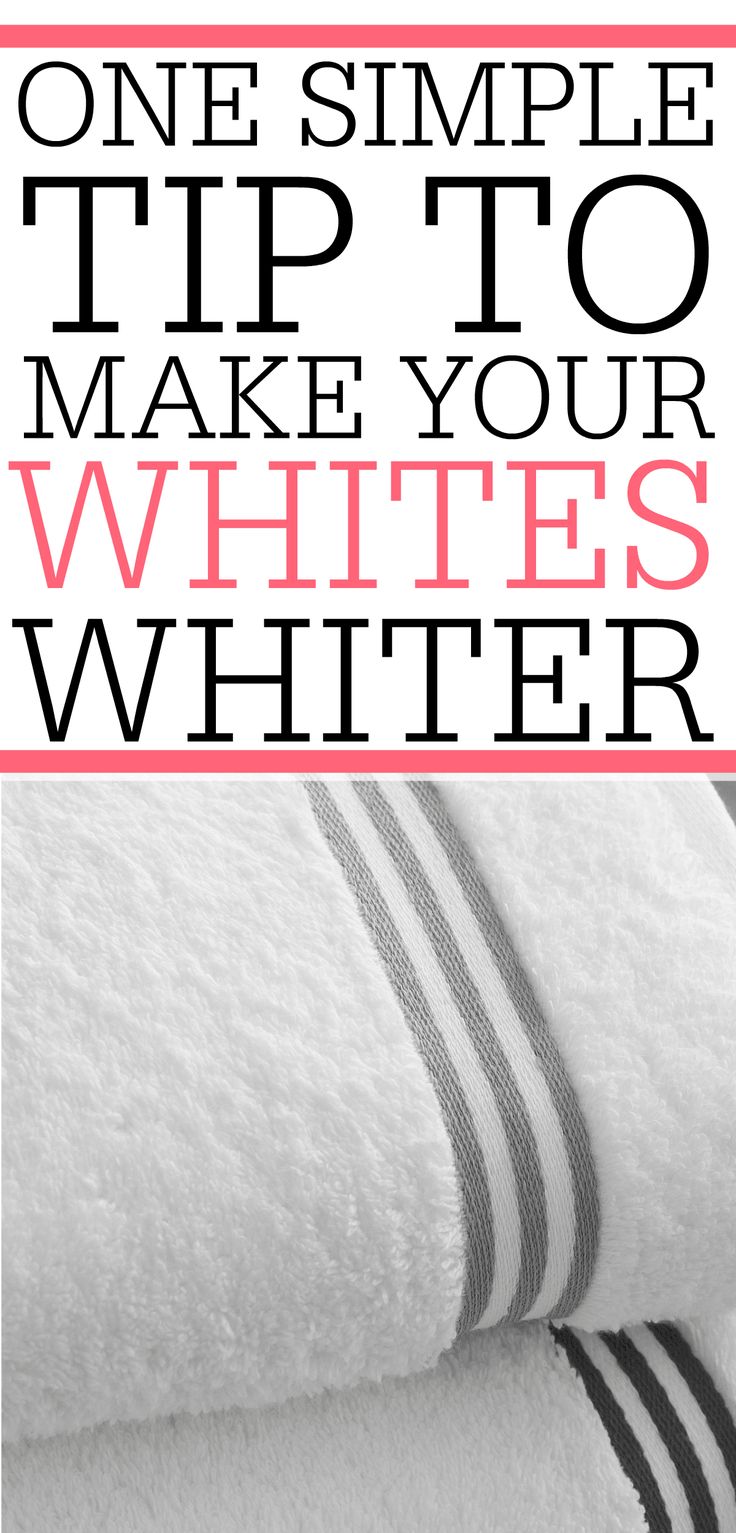 towels stacked on top of each other with the words, one simple tip to make your white