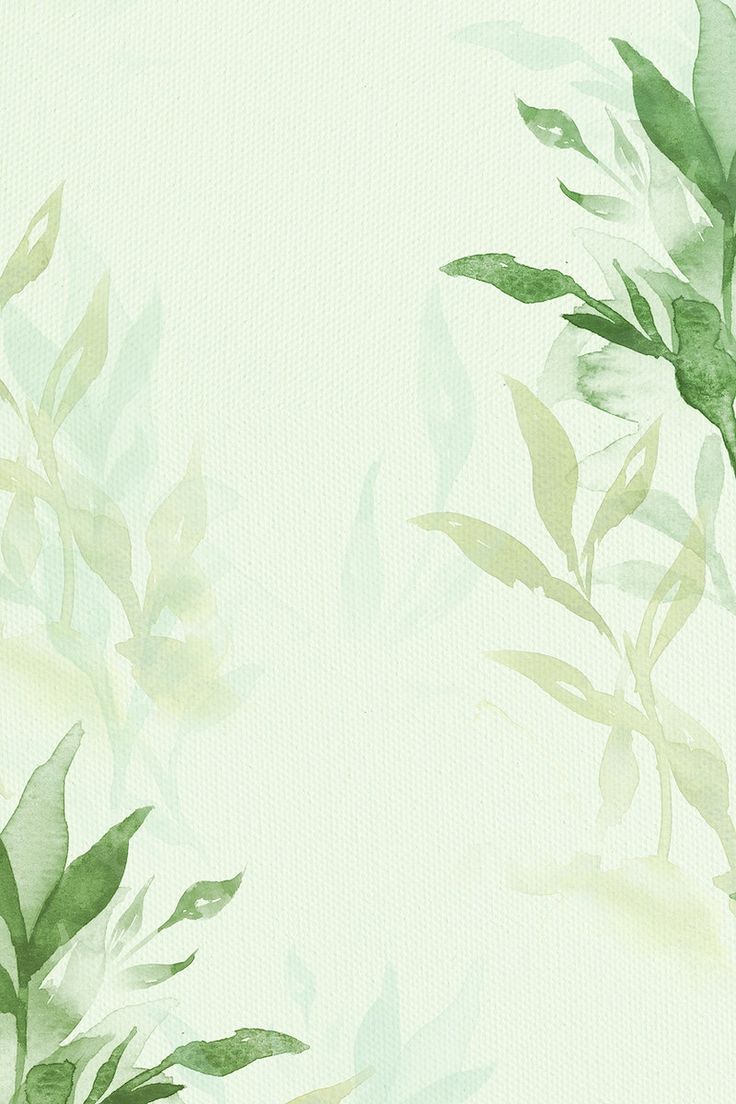 a painting of green leaves on a white background