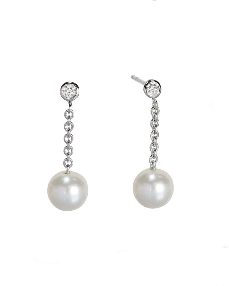 Pearl Dangle Earrings Essential Jewelry, Dazzling Earrings, Pearl Dangle Earrings, Green Lake, Jewelry Essentials, White Gold Earrings, Pearl Earrings Dangle, Classic Gold, Gold Hoops