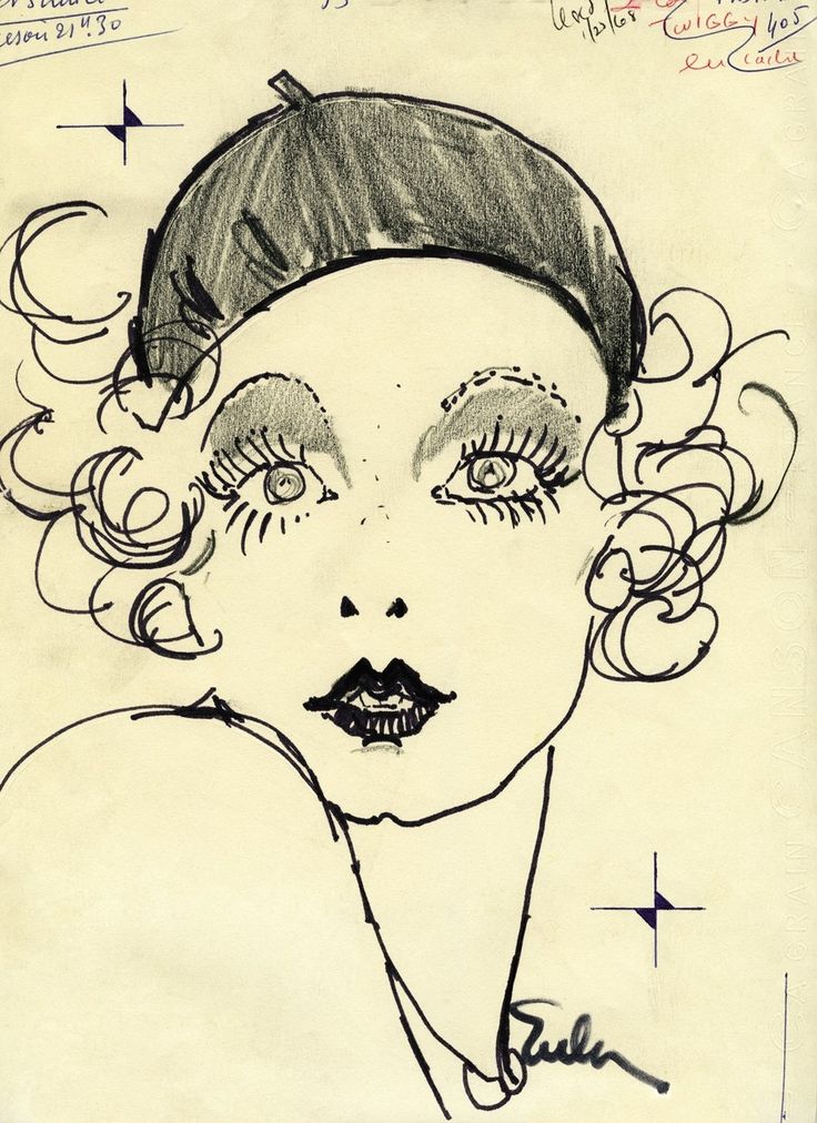 a drawing of a woman's face with her hair pulled back and eyes closed