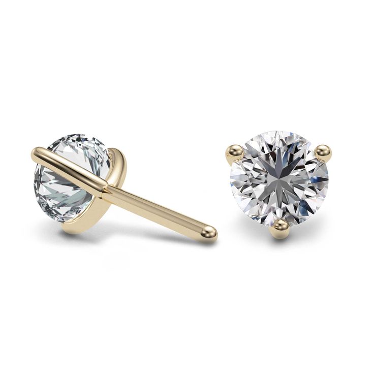 td { width:180px; } Simple yet elegant, classic diamond studs are the staple of any jewelry collection. Two dazzling round cut diamonds are set on luxurious 14K gold. The stones are placed in a three-prong style setting, artfully designed to accentuate their size and brilliance. These earrings are supported by classic posts featuring a friction design to ensure the earring is secure. The diamonds in this piece are lab-grown: GH in color and SI in clarity, providing exceptional shine. Select the Elegant White Gold Diamond Earrings With Tension Setting, Moissanite Yellow Gold Round Diamond Earrings, Elegant Wedding Diamond Earrings With Tension Setting, Elegant Round Lab Grown Diamond Earrings, Yellow Gold Moissanite Diamond Earrings, Elegant White Gold Earrings With Tension Setting, Elegant Diamond Earrings For Anniversary With Tension Setting, Gold Moissanite Diamond Earrings With Brilliant Cut, Elegant Moissanite Diamond Earrings With Round Cut