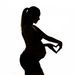 the silhouette of a woman is shown in black