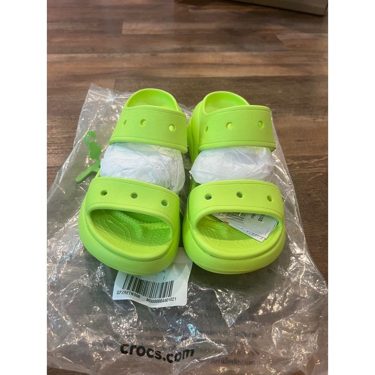 Crocs Women’s Classic Crush Platform Slide Sandals Size 9m W11 Nwt Acid Green Brand New With The Tags Features: Sandal Size: Womens 11 Condition: New With Tags Spring Green Non-slip Sport Sandals, Green Non-slip Sport Sandals For Spring, Green Synthetic Slide Sport Sandals, Trendy Green Open Toe Sport Sandals, Trendy Green Sport Sandals With Round Toe, Comfortable Green Sport Sandals For Spring, Casual Green Closed Toe Slides, Green Non-slip Casual Sandals, Casual Green Adjustable Sport Sandals