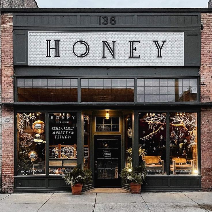 the front of a store that sells honey