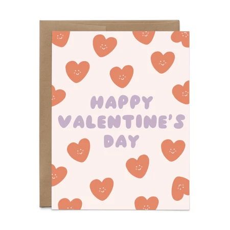 a valentine's day card with hearts on it