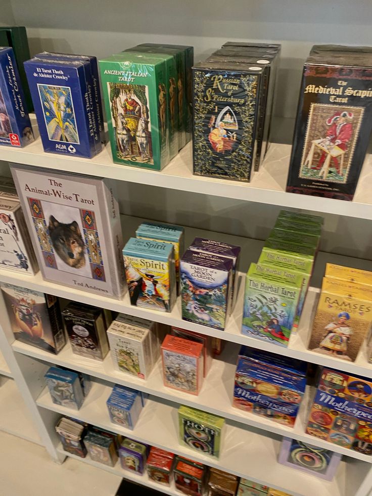 there are many books on the shelves in this store that is filled with children's books