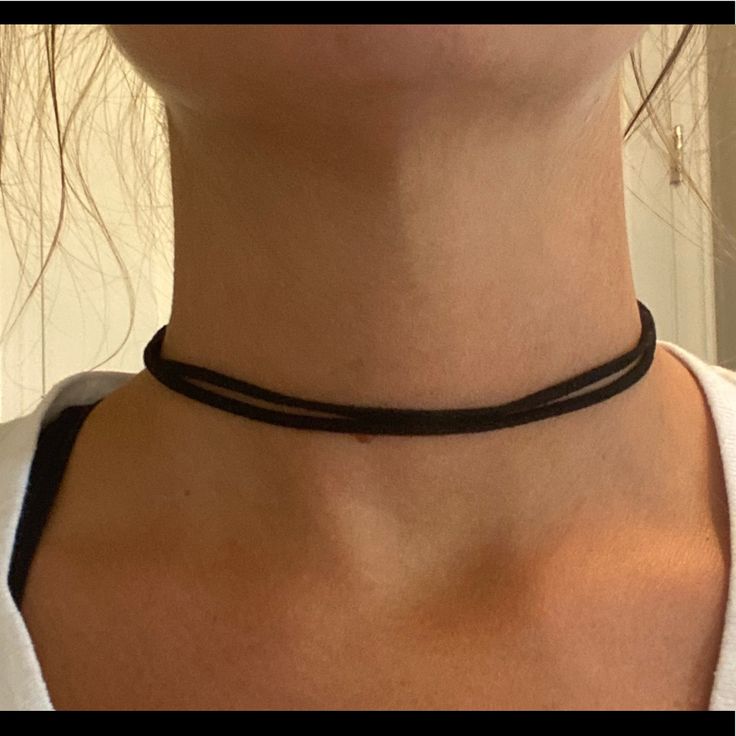 Black Double Strand Cloth Choker Necklace With Silver Chain With Clasp. Never Worn, In Excellent Condition! Soft And Comfortable, Light Weight. Flattering And Feminine! Always In Style! A Must Have For Your Closet! Casual Black Clavicle Chain Necklace, Casual Black Necklace For Party, Casual Black Choker Jewelry, Black Choker With Clavicle Chain, Black Everyday Choker Jewelry, Everyday Black Choker Jewelry, Cloth Choker, Womens Jewelry Necklace, In Style