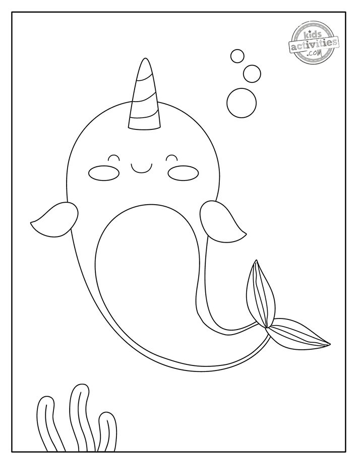 a cartoon whale with an unicorn hat on it's head is swimming in the ocean