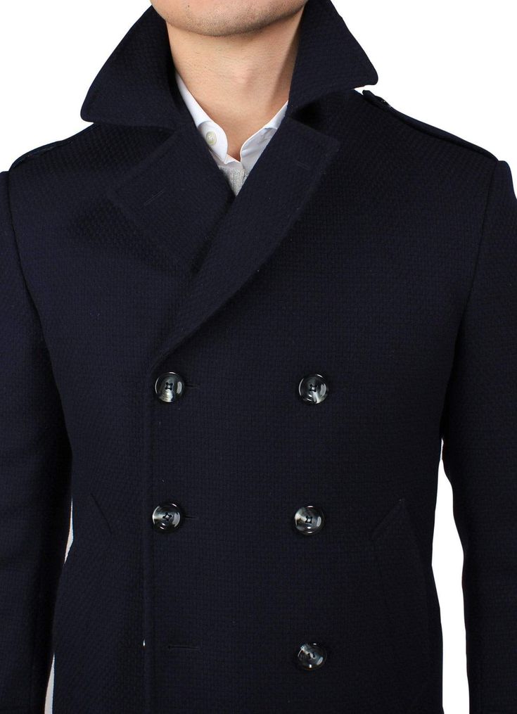 Zane Barläs Overcoat Blue Peacoat Custom Suits for Men and Women Navy Blue Peacoat Men, Winter Blazer With Double Button And Suit Collar, Winter Blazer With Double Button Closure And Suit Collar, Semi-formal Fitted Double-breasted Wool Coat, Modern Semi-formal Winter Blazer, Winter Double-breasted Blazer With Hidden Buttons, Winter Pea Coat With Lapel Collar For Office, Business Peacoat With Notch Lapel And Double-breasted Button, Semi-formal Pea Coat With Button Closure And Long Sleeves