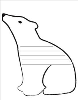 the outline of a polar bear sitting down