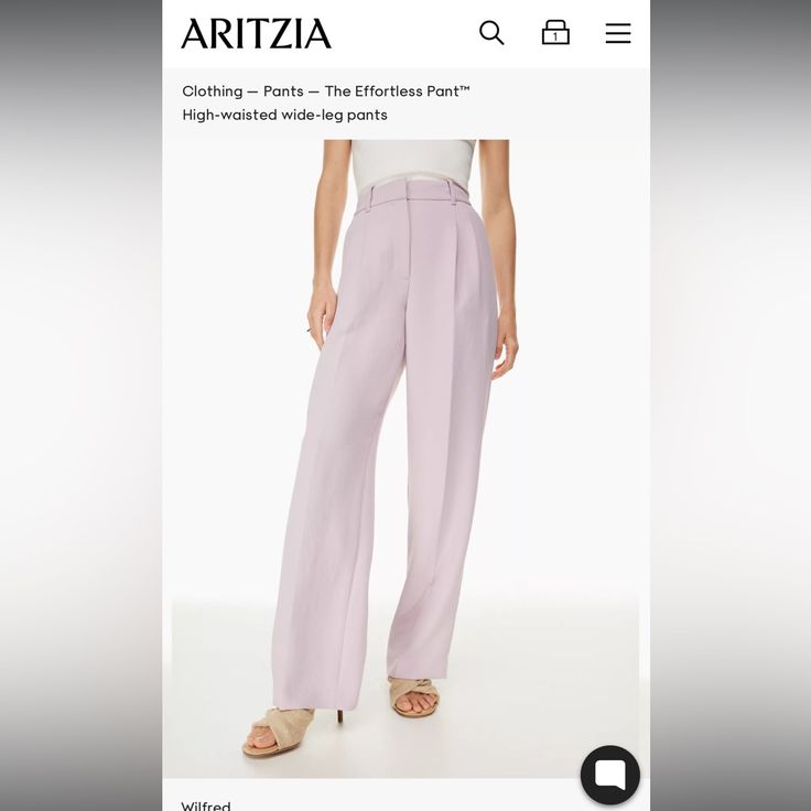 Hi Rise Wide Leg Pants In Cloudy Lilac. Wilfred From Aritzia. Nwt Bought The Wrong Size And Missed The Return Window. Purple Full Length Formal Bottoms, Formal Full-length Purple Bottoms, Purple Formal Full-length Bottoms, Full Length Purple Formal Bottoms, Elegant Purple Pants, Elegant Wide Leg Purple Pants, Elegant Purple Wide-leg Pants, Elegant Full-length Purple Bottoms, Elegant Purple Pants For Party