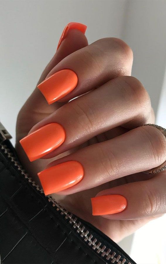 Vibrant Nails, Basic Nails, Casual Nails, Neon Nails, Orange Nails, Fire Nails, Pretty Acrylic Nails, Minimalist Nails, Chic Nails