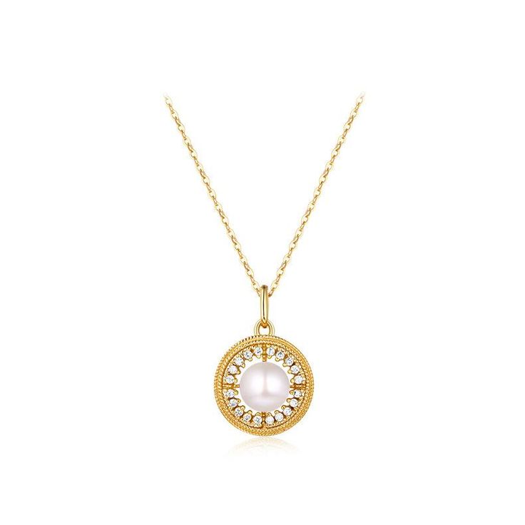 Grazia Jewelry Pearly Button Necklace Luxury Gold Round Drop Necklace, Luxury Gold Plated Round Pearl Necklace, Luxury Round Gold Drop Necklace, Luxury Gold-plated Round Pearl Necklace, Classic Round Pendant Jewelry, Luxury Yellow Gold Round Bridal Necklace, Luxury Classic Diamond Necklace With Pearl Pendant, Luxury Round Pearl Necklace With Pendant, Luxury Pearl Drop Round Pendant Necklace