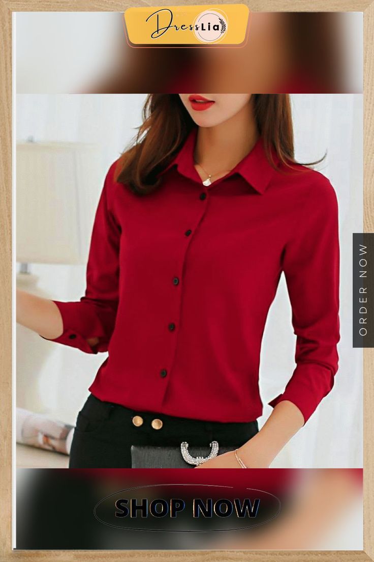 Biboyamall White Blouse Women Chiffon Office Career Shirts Tops Fashion Casual Long Sleeve Blouses Femme Blusa Chiffon Tops For Work In Fall, Chiffon Tops For Fall Workwear, Fitted Chiffon Office Tops, Fitted Chiffon Tops For Office, Semi-formal Office Lady Tops For Fall, Semi-formal Fall Tops For Office, Semi-formal Fall Office Lady Tops, Fall Office Blouse In Chiffon, Chiffon Long Sleeve Office Blouse