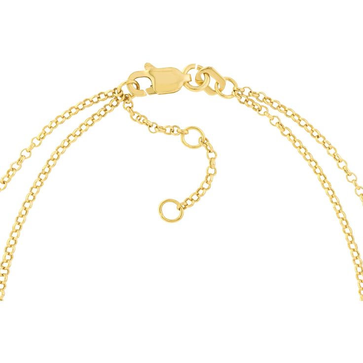 Unveil the beauty of contemporary elegance with our Double Chain Bracelet with Puff Mariner Element, a true masterpiece from the renowned Olas d'Oro brand. Crafted for the modern, confident woman who seeks to elevate her style, this bracelet is a fusion of art and elegance, exuding an aura of timeless charm and sophistication.Awaken your senses as you wrap your wrist in the warm embrace of 14K yellow gold. The Puff Mariner Element, a testament to Olas d'Oro's commitment to exquisite craftsmanshi Elegant Yellow Gold Charm Bracelet With Cable Chain, Formal Gold-plated Diamond Bracelet With Adjustable Chain, Luxury Yellow Gold Diamond Bracelet With Cable Chain, Gold Diamond Bracelet With Delicate Chain, Elegant 14k Gold Chain Bracelet With Extender, Yellow Gold Diamond Bracelet With Cable Chain, Yellow Gold Diamond Bracelet With Cable Chain As Gift, Formal Yellow Gold Bracelet With Extender, Elegant Charm Bracelet With Cable Chain As Gift