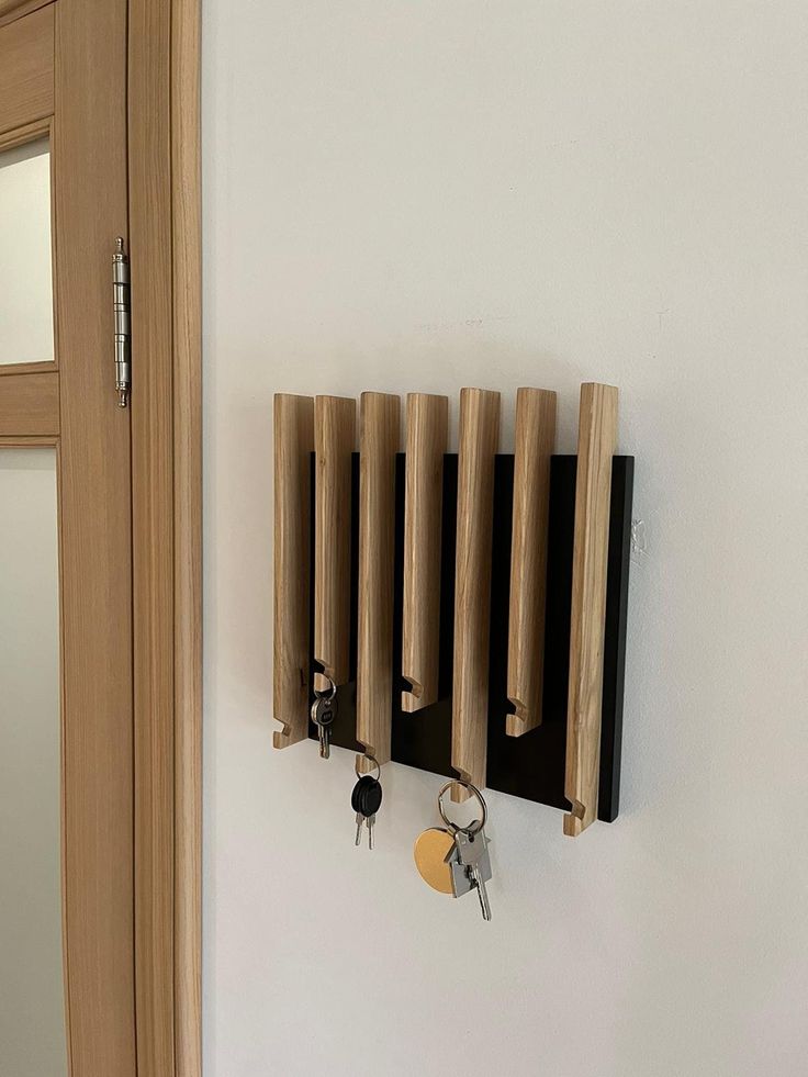 there is a key rack on the wall