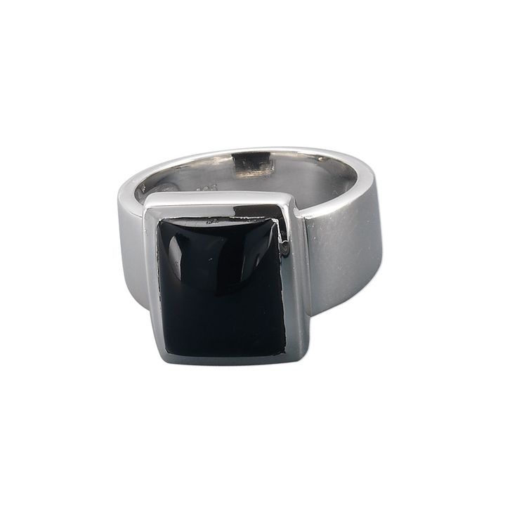 Sleek and sophisticated, jet black onyx rounded rectangular cabochon securely imbedded in a smooth bezel of polished sterling silver with medium-wide band for a statement ring that works with everything. Cast sterling silver packaged with anti-tarnish paper to maintain long-lasting shine. Fire Mountain Gems And Beads, Fire Mountain, Fire Mountain Gems, Wide Bands, Ring Sterling Silver, Jet Black, Statement Ring, Black Onyx, Ring Gift