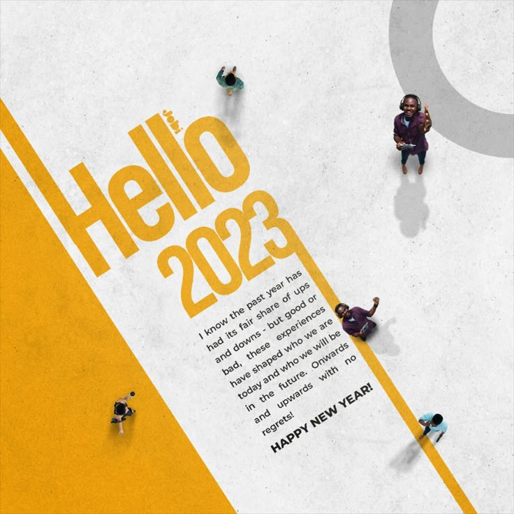 an advertisement for the new year with people skating