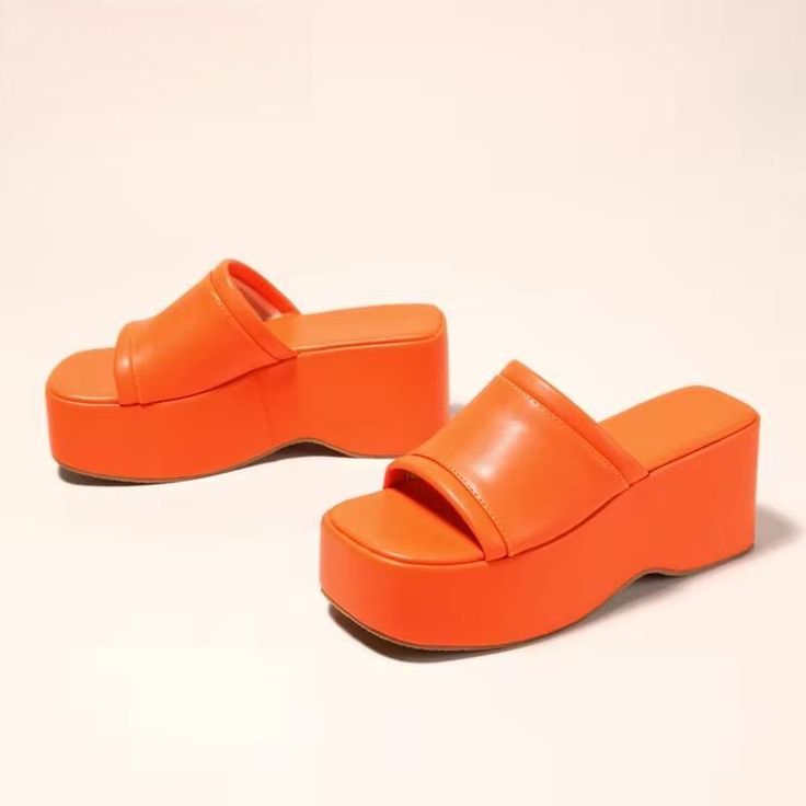 Women Slippers Summer Fashion High Wedges Platform Sandal Shoes Ladies Peep Toe Slip On Outdoor Beach Slides Shoes Type: Slides Applicable Place: outside Upper Material: PU Heel Height: High (5cm-8cm) Season: Summer Heel Type: Wedges Item Type: slippers Model Number: 3256804435203963 Fashion Element: Platform Department Name: ADULT Outsole Material: Rubber Welcome to my shop size 35=US size 4 = feet lenght 22.5CM size 36=US size 5 = feet lenght 23CM size 37=US size 6 = feet lenght 23.5CM size 38 Slippers Summer, Beach Slides, Summer Heels, High Wedges, Sandal Shoes, Women Slippers, Pu Heels, Slides Shoes, Heel Type