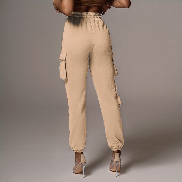 High Waist Loose Sportswear Casual Cargo Pants Activewear With Pockets For Jogging, Stretch Sports Cargo Pants, Jogging Activewear With Pockets, Mid-rise Sweatpants With Pockets For Loungewear, Stretch Cargo Pants For Sports, Athleisure Ankle-length Yoga Pants With Pockets, Stretch Full-length Joggers With Side Pockets, Long Activewear Pants With Pockets, Sporty Stretch Bottoms With Pockets