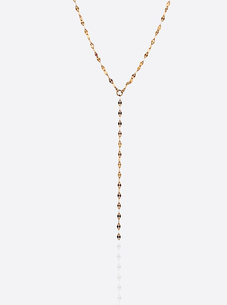 shiny chain lariat gold stainless steel necklace salty threads Dangling Gold Necklace, Dainty Gold Lariat Necklace, Y Shaped Necklace, Lariette Necklace, Y Necklace Gold, Spring Necklace, Simple Necklaces, Gold Lariat Necklace, Gold Necklace Indian