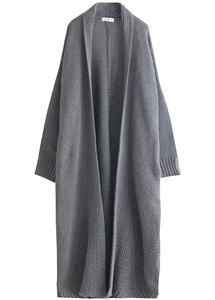 Gray Long Knitted Sweater Coat, Long Gray Knitted Sweater Coat, Gray Oversized Long Outerwear, Gray Long Oversized Outerwear, Gray Long Sweater For Fall, Long Gray Sweater For Fall, Oversized Gray Knitted Cardigan, Oversized Gray Knitted Sweater Coat, Oversized Knitted Gray Cardigan