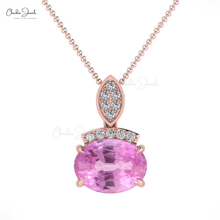 Description Unveil the beauty of simplicity with our pink sapphire & diamond dainty pendant. Crafted with care and love, this pendant is adorned with 8x6mm oval-cut pink sapphire and round-cut diamonds. A perfect treat for yourself or your love ones. The gold chain shown in pictures is just for reference and display purpose, in order pendant comes with a COMPLIMENTARY 925 SILVER CHAIN. Product Details SKU CJ-P-1405-PS Metal 14K solid gold Style DAINTY PENDANT Certification - Pink Sapphire Detail Pink Sapphire Pendant, Beauty Of Simplicity, Dainty Pendant, Sapphire Diamond, Round Cut Diamond, Gold Style, Pink Sapphire, Oval Cut, Gold Pendant