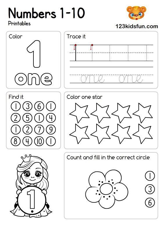 numbers 1 - 10 worksheet for children to learn how to write and color