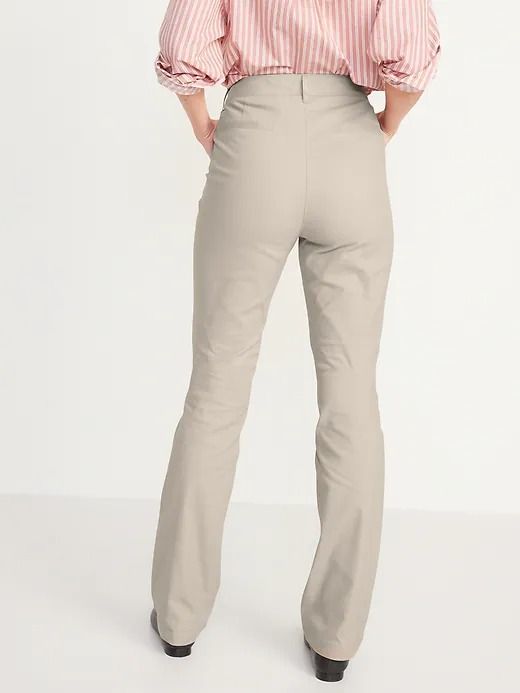 High-Waisted Wow Boot-Cut Pants for Women | Old Navy Spring Workwear Pants With 5-inch Inseam, Fitted Mid-rise Pants With Belt Loops, Spring Slim Fit Bottoms With 5-inch Inseam, Chic Full-length Bottoms With Hip Pockets, Casual Mid-rise Leather Pants For Work, Fitted Fall Pants With Pockets, Spring Business Casual Slim Fit Bottoms, Fitted Bottoms With Pockets For Business Casual, Slim Fit High-waisted Dress Pants For Fall