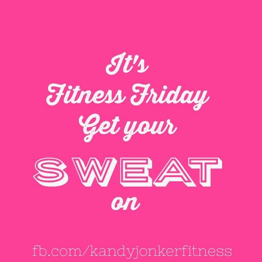 a pink background with the words it's fitness friday, get your sweat on