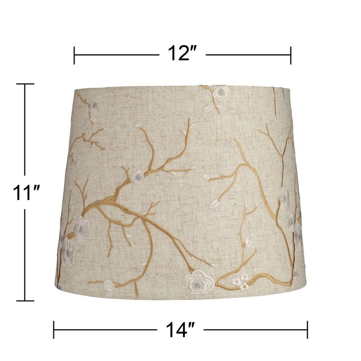 a lamp shade with measurements for the lampshade