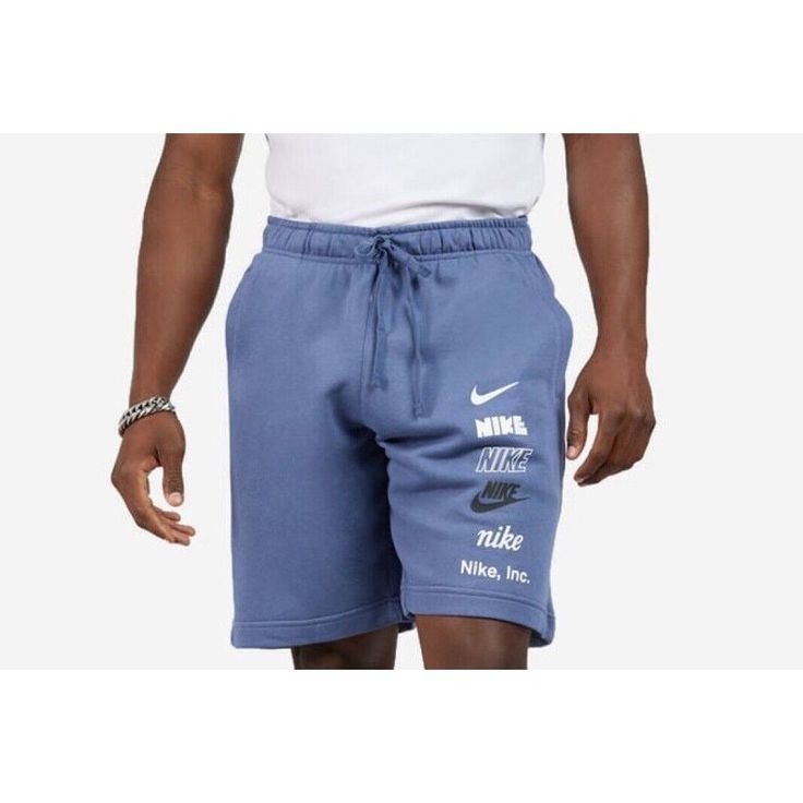 Nwt Nike Men's Sportswear Shorts Cotton Loose Fit Blue White. El Estado Es New With Tags. Se Envi Con Usps Ground Advantage. Jordan Shorts, Nike Basketball Shorts, Workout Short, Short Men, Men's Sportswear, Shorts Cotton, Nike Brand, Nike Running Shorts, Athlete Workout