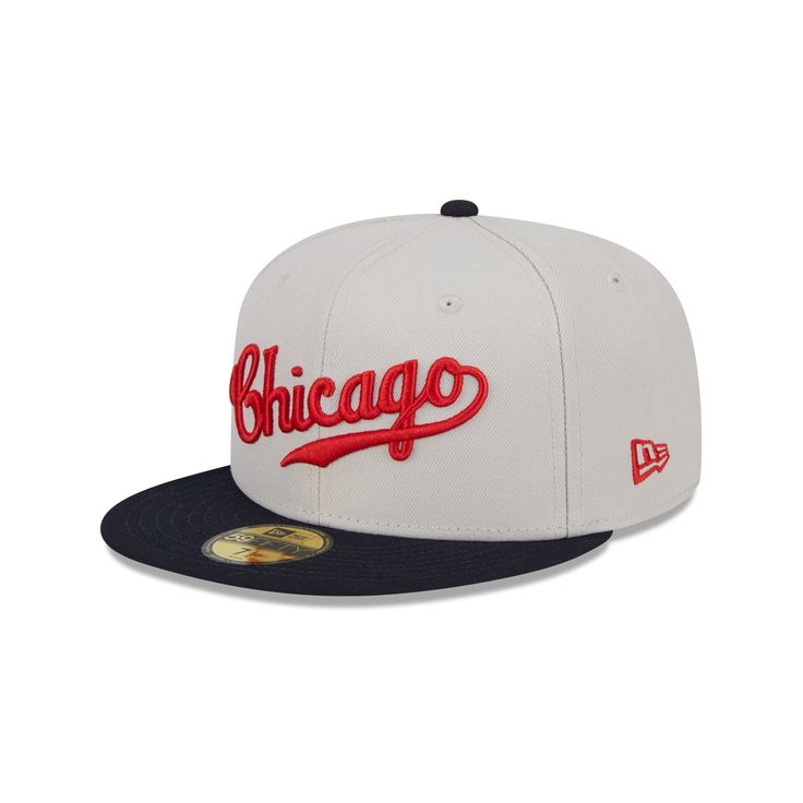 The Chicago Cubs Coop Logo Select 59FIFTY Fitted Cap features an embroidered Cubs wordmark at the front panels with a matching alternate team wordmark above a Cooperstown MLB Batterman logo at the rear. Additional details include a 1908 World Series patch at the right-wear side, a navy visor, and a gray undervisor. Sporty Fitted Baseball Cap With Embroidered Logo, Collegiate Fitted Hat With Logo Patch For Sports, Collegiate Streetwear Hats With Team Logo, Urban Baseball Cap For Sports Events, Urban Style Baseball Cap For Sports Events, Sporty Fitted Hat With Embroidered Logo For Sports Events, Collegiate Baseball Cap With Logo For Fans, Urban Snapback Hat With Embroidered Logo For Baseball Season, Sports Fitted Hat With Logo Patch For Baseball Season