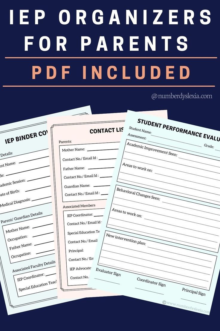 three printable iep organizers for parents with text overlay