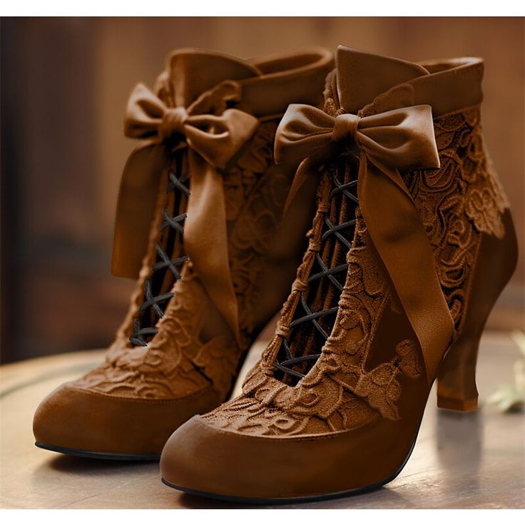 Category:Boots; Upper Materials:Lace,Suede; Heel Type:Kitten Heel; Gender:Women's; Toe Shape:Round Toe; Type:Booties Ankle Boots; Style:Elegant,Fashion,Vintage; Heel Height(inch):1-2; Outsole Materials:Rubber; Occasion:Party,Outdoor,Valentine's Day; Closure Type:Lace-up; Listing Date:12/05/2023; 2023 Trends:Heel Boots,Plus Size Victorian Boots Women, Boots With Ribbon, Victorian Green, Boots Plus Size, Victorian Shoes, Lace Ankle Boots, Glamour Vintage, Creative Shoes, Shoes Hack