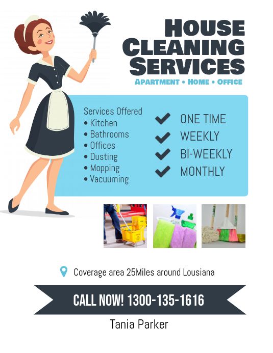 an advertisement for house cleaning services