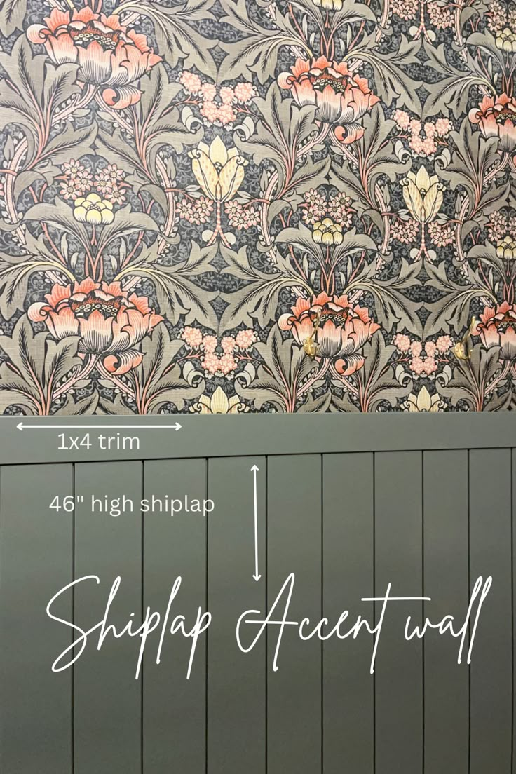 the wall paper has been drawn on with white marker and it says shiplap accent wall