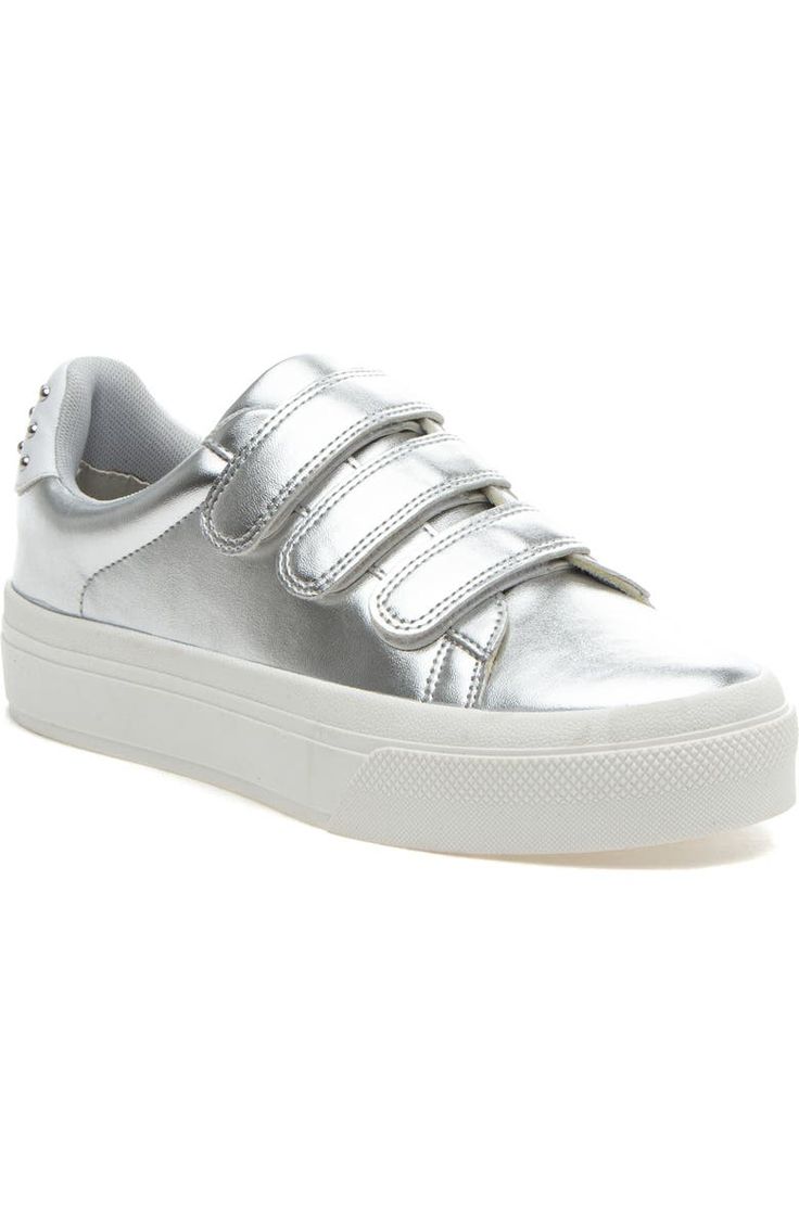 J/SLIDES NYC Gennie Studded Platform Sneaker (Women) | Nordstromrack Trendy Synthetic Platform Sneakers With Studded Outsoles, Trendy Low-top Platform Sneakers With Studded Outsoles, Trendy Platform Sneakers With Perforated Toe Box, Silver Platform Sneakers With Round Toe, Trendy High-top Platform Sneakers With Studded Outsoles, Silver Low-top Platform Sneakers, Trendy Silver Low-top Platform Sneakers, Trendy Spiked Sneakers, Casual Low-top Sneakers With Rivets