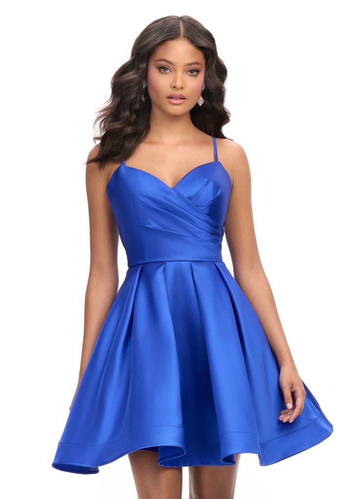 This Ashley Lauren 4780 Spaghetti Straps Cocktail Dress is made with a sweetheart neckline and Mikado A Line for a flattering fit. The spaghetti straps add a delicate touch and the A Line design gives a classic, yet modern look. Perfect for any cocktail event or special occasion. Colors: Red, Royal, White Sizes: 00-24 Sunday Clothes, Ashley Lauren, Skirt Satin, Dress Sweetheart Neckline, A Line Cocktail Dress, Dress Models, Satin Cocktail Dress, Steal The Spotlight, Cocktail Event