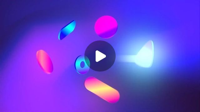 an image of colorful lights in the dark with play button on it's side