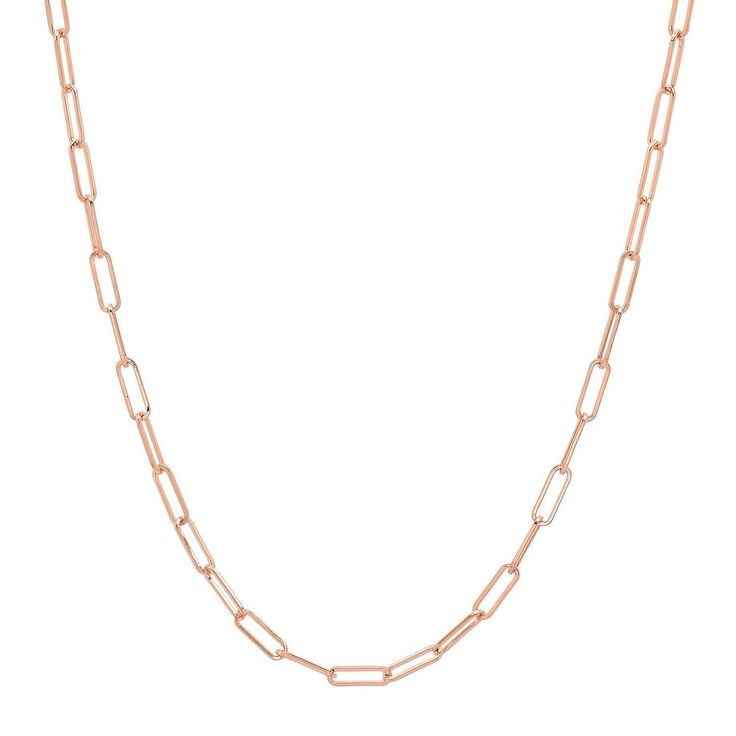 Charm Necklace + Rose Gold Paperclip Chain - Conges Life Rose Gold Paperclip Necklace, Rose Gold Chain Necklace With Rectangular Links, Rose Gold Link Necklace With Paperclip Chain, Rose Gold Necklace With Paperclip Chain Link, Rose Gold Paperclip Chain Necklace, Rose Gold Oval Link Paperclip Bracelet, Rose Gold Link Chain Necklace With Paperclip Chain, Rose Gold Necklaces With Cable Chain And Rectangular Links, Rose Gold Oval Link Paperclip Chain Jewelry