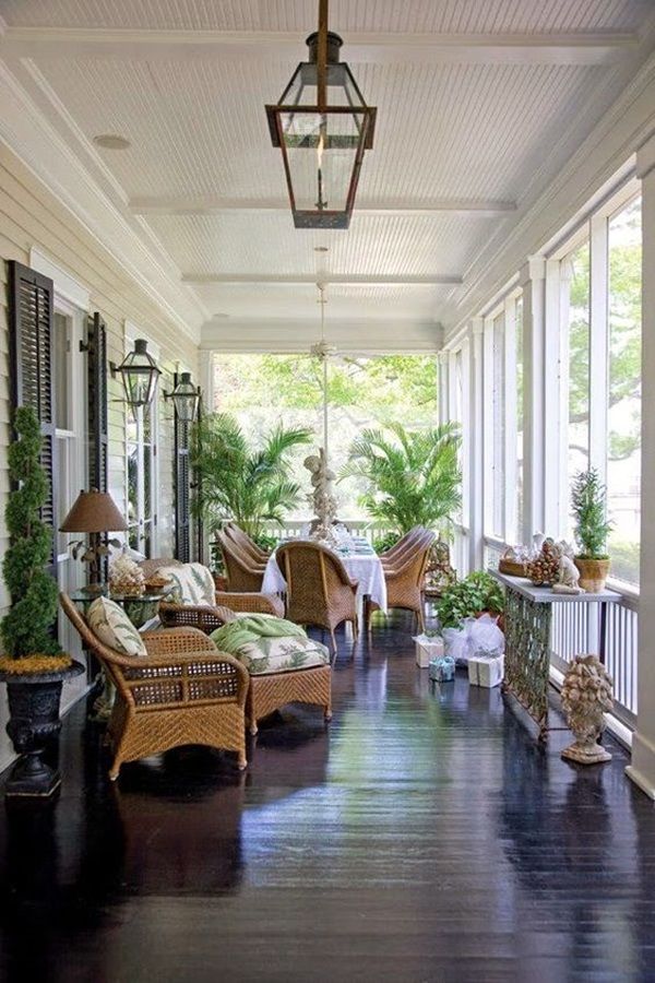 the front porch with wicker furniture and plants on it, text reads tips for a sunroom addition