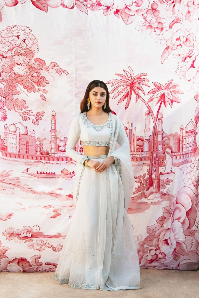 Sehar Grey Sharara set Grey Sharara, Agha Noor, Zari Embroidery, Silk Trousers, Sharara Set, Organza Dupatta, Net Dupatta, Bridal Designs, Formal Wedding