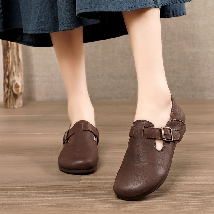 Gender: WomenItem Type: Casual ShoesMaterial: Cow LeatherLining: PigskinWearing Style: VelcroStyle: Casual, Classic, RetroSeason: Spring, AutumnHeel Type: FlatOutsole Material: RubberHeel Height: Low Heel (1-3 cm)