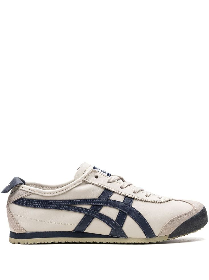 Onitsuka Tiger Onitsuka Tiger Mexico 66™ "Birch Peacoat" Sneakers | Neutrals | FARFETCH Onitsuka Tiger Women Shoes, Tiger Shoes Onitsuka Woman Outfit, Onitsuka Tiger Women Outfit, Tiger Onitsuka, Onitsuka Tiger Women, Tiger Shoes, Tiger Mexico 66, Onitsuka Tiger Mexico 66, Mexico 66