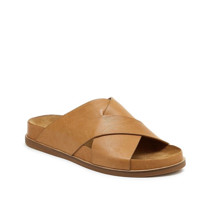 Women’s Leather Sandals, Leather Slides Women, Chic Leather Sandals With Crossover Straps, Leather Strappy Footbed Sandals For Beach, Leather Footbed Sandals With Cross Strap, Strappy Leather Wedge Sandals For Vacation, Leather Strappy Wedge Sandals For Vacation, Casual Footbed Sandals With Leather Lining For Summer, Leather Footbed Sandals With Woven Sole