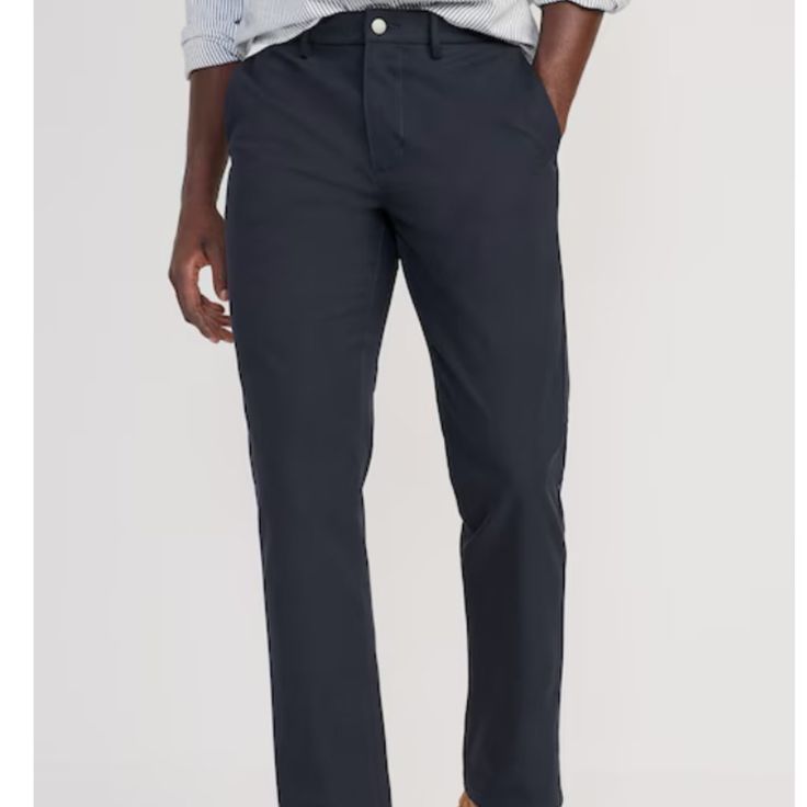 Nwt Old Navy Straight Tech Ultimate Chino Pants 44x34 Navy Blue Moisture Wicking/Quick Dry 60% Cotton/40% Polyester Tailored Casual Long Pants, Tailored Casual Ankle-length Pants, Tailored Ankle-length Casual Bottoms, Tailored Ankle-length Casual Pants, Casual Tailored Pants With Straight Leg, Casual Straight Leg Tailored Pants, Casual Tailored Straight Leg Pants, Mid-rise Blue Chinos For Work, Navy Casual Pants For Business Casual