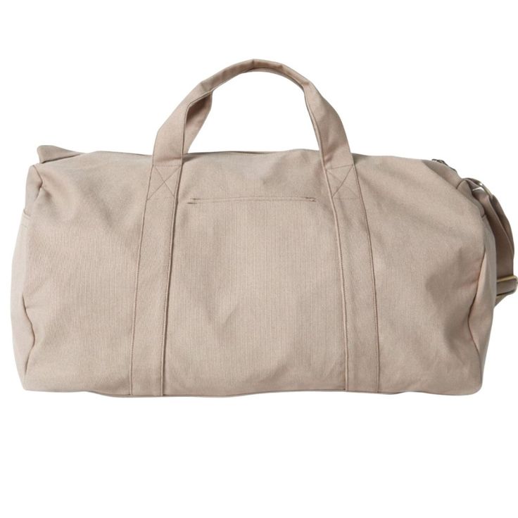 Nothing beats the simplicity and functionality of a good duffel bag—except maybe our Bumi Eco Duffel Bag, made with the good of the environment and people in mind! The perfect size for a spontaneous weekend getaway or when you need a little more room to haul daily gear for work or athletics. Made with 14-oz Certified Fairtrade Organic cotton canvas. Made in a Fair Trade Certified™ factory. Functional Beige Bag For Overnight Trips, Beige Large Capacity Gym Bag For Everyday Use, Large Capacity Beige Gym Bag For Everyday Use, Casual Beige Bag For Overnight Trips, Beige Rectangular Duffle Bag For Weekend Trips, Large Capacity Beige Duffle Bag For Weekend, Casual Beige Travel Bag For Weekend Trips, Everyday Beige Duffle Bag With Large Capacity, Beige Tote Weekender Bag For Overnight Trips